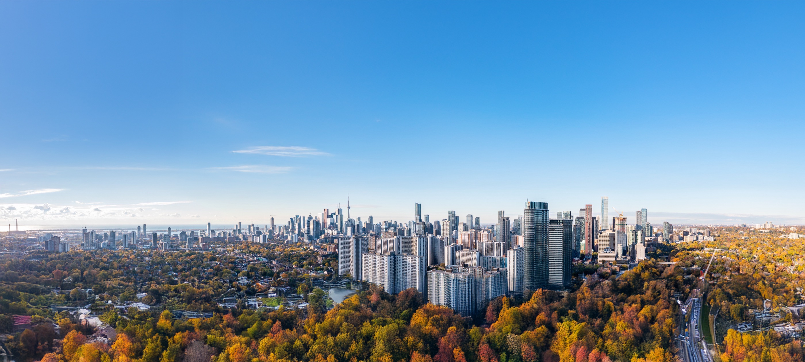 Toronto skyline in the fall